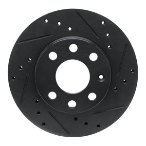 Chevrolet Pickup Brake Rotor (1) - Front Right - R1 Concepts - Drilled & Slotted - Black - `88-`20